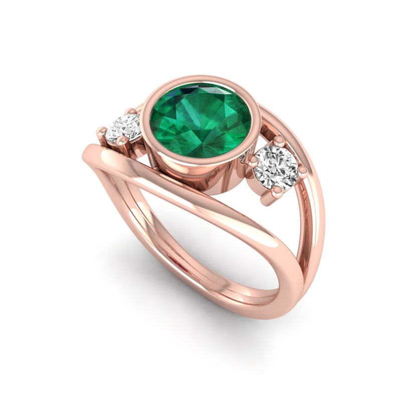 Rose Gold Maci Emerald Fashion Ring