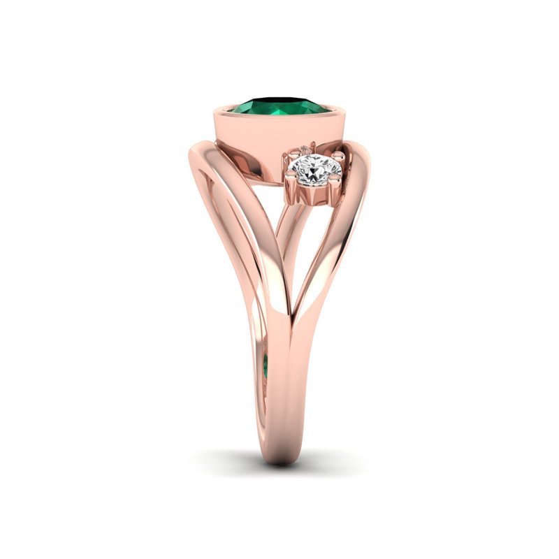 Rose Gold Maci Emerald Fashion Ring