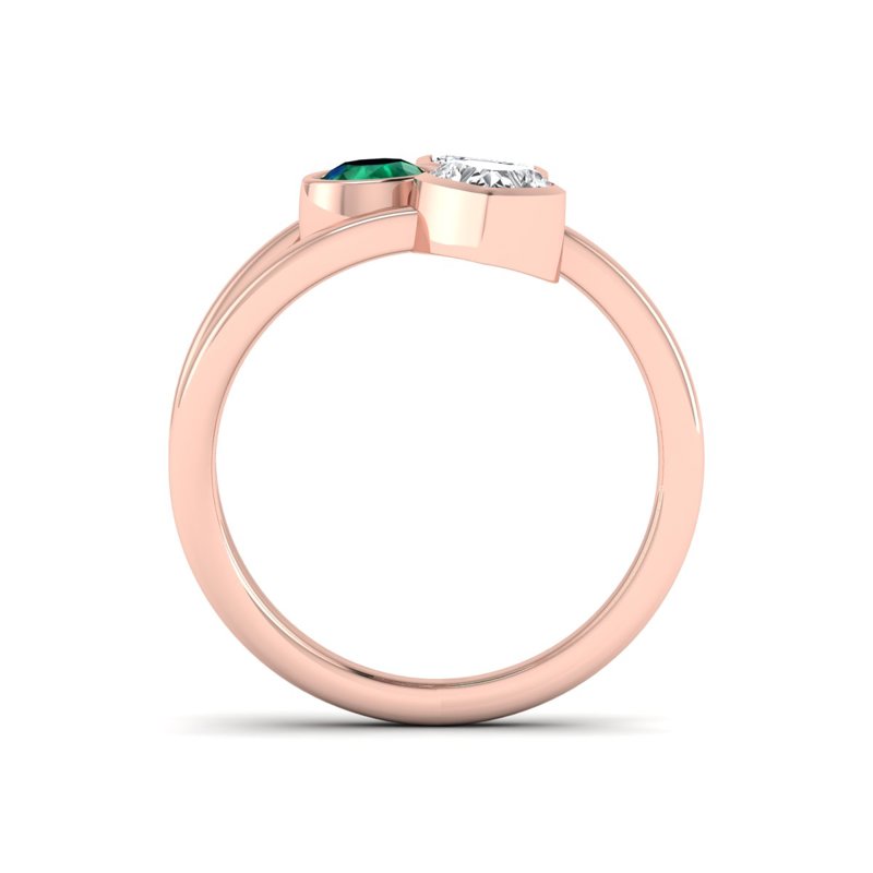 Rose Gold Pascal Emerald & Diamond Ring