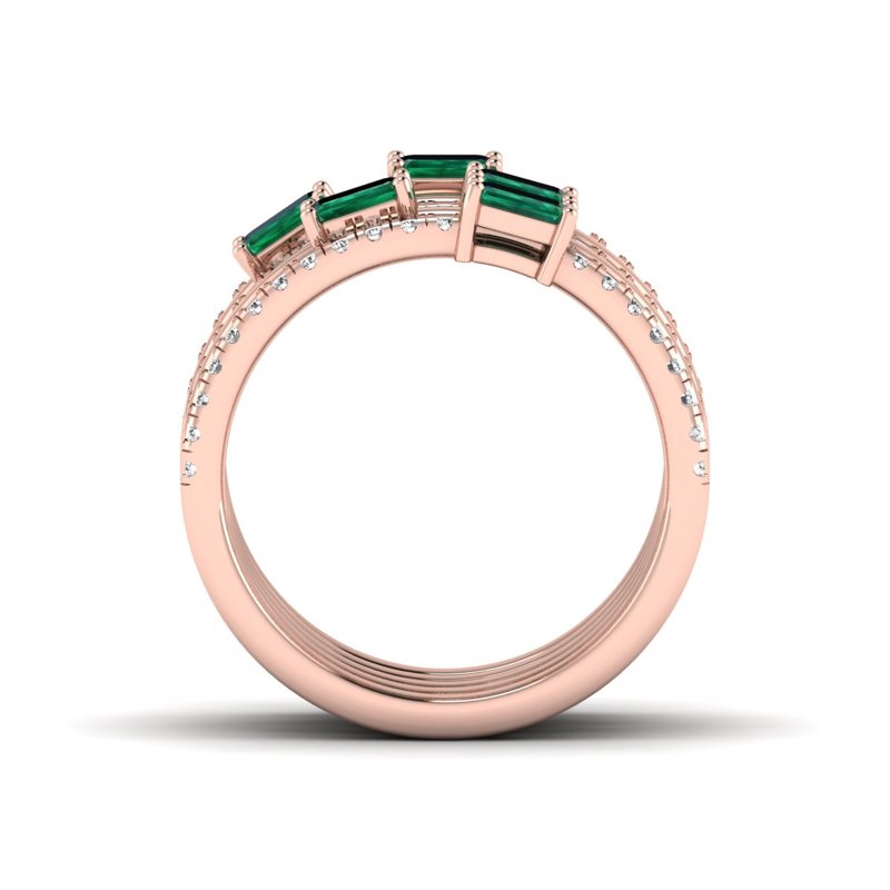 Rose Gold Evengiline Emerald Ring