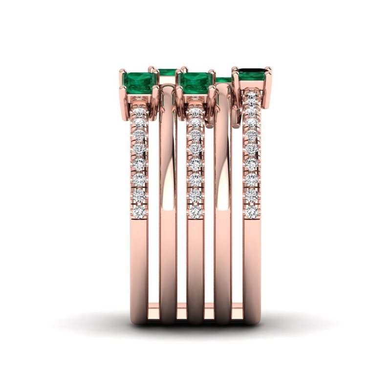 Rose Gold Evengiline Emerald Ring
