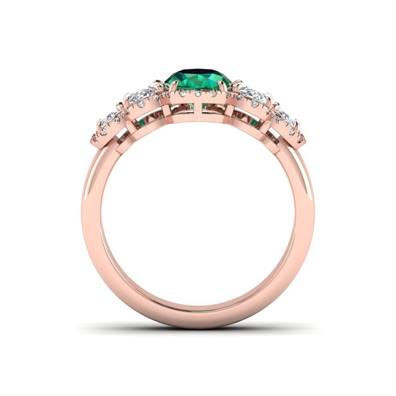 Rose Gold Maisie Emerald Diamond Ring