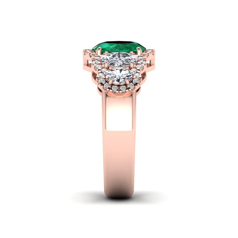 Rose Gold Maisie Emerald Diamond Ring
