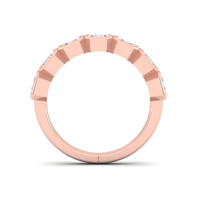 Rose Gold Classic Bezel Asscher Band (2ctw)