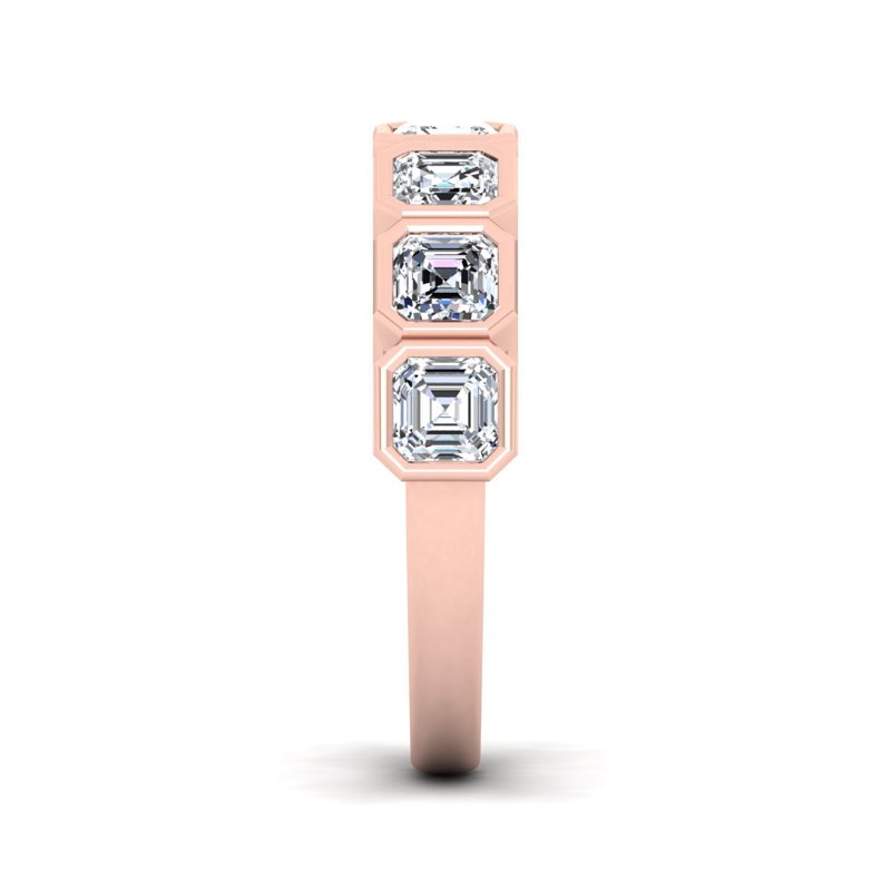 Rose Gold Classic Bezel Asscher Band (2ctw)