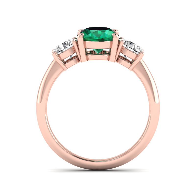 Rose Gold Tres Emerald & Diamond