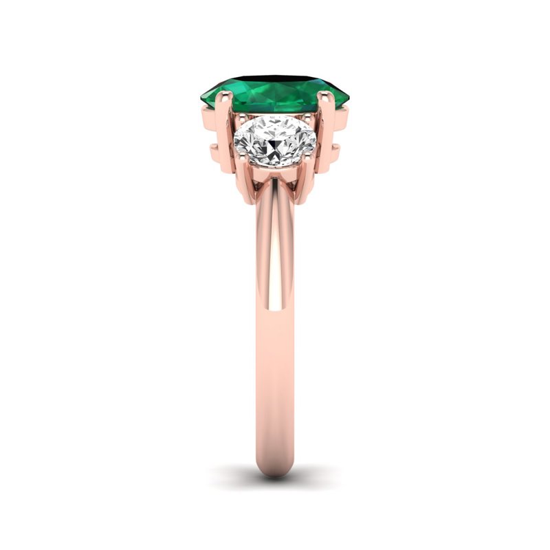 Rose Gold Tres Emerald & Diamond