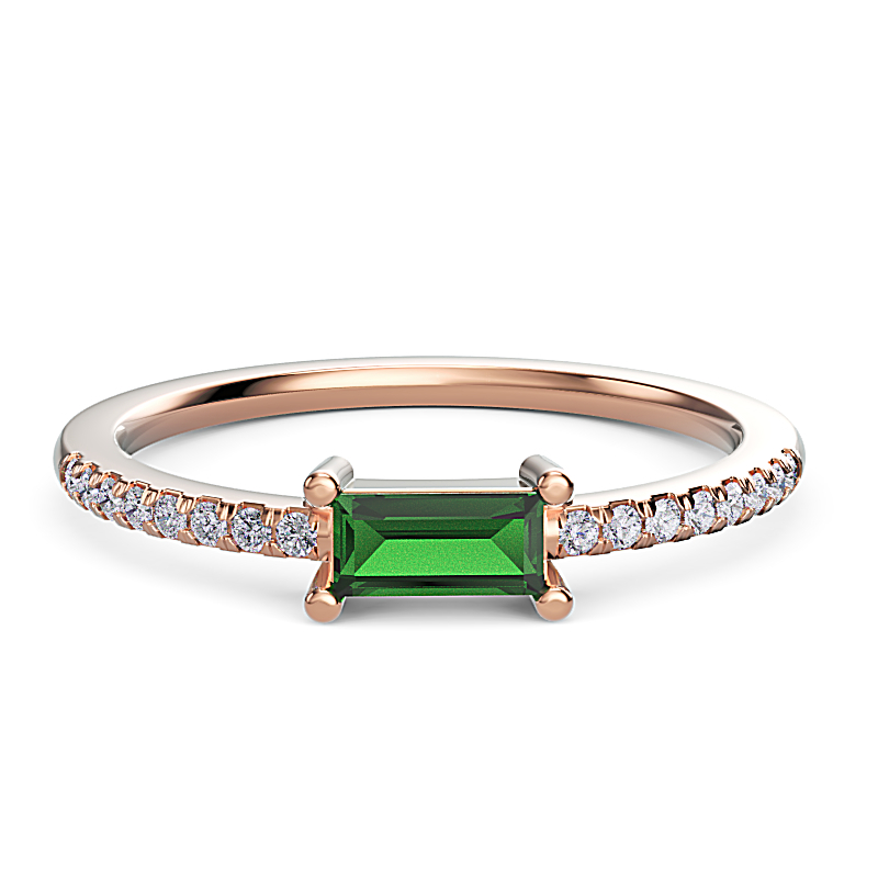 Rose Gold Emerald Grace Ring