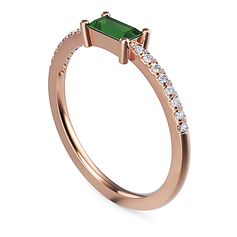 Rose Gold Emerald Grace Ring