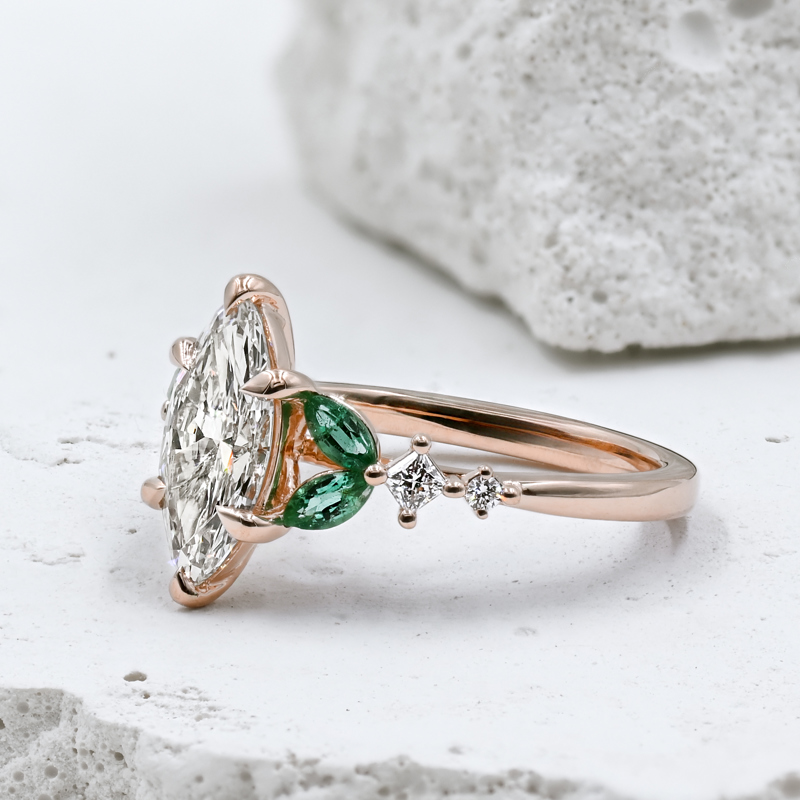 Luxe Aurora Emerald & 1-1/2ct Marquise