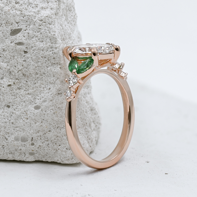 Luxe Aurora Emerald & 1-1/2ct Marquise