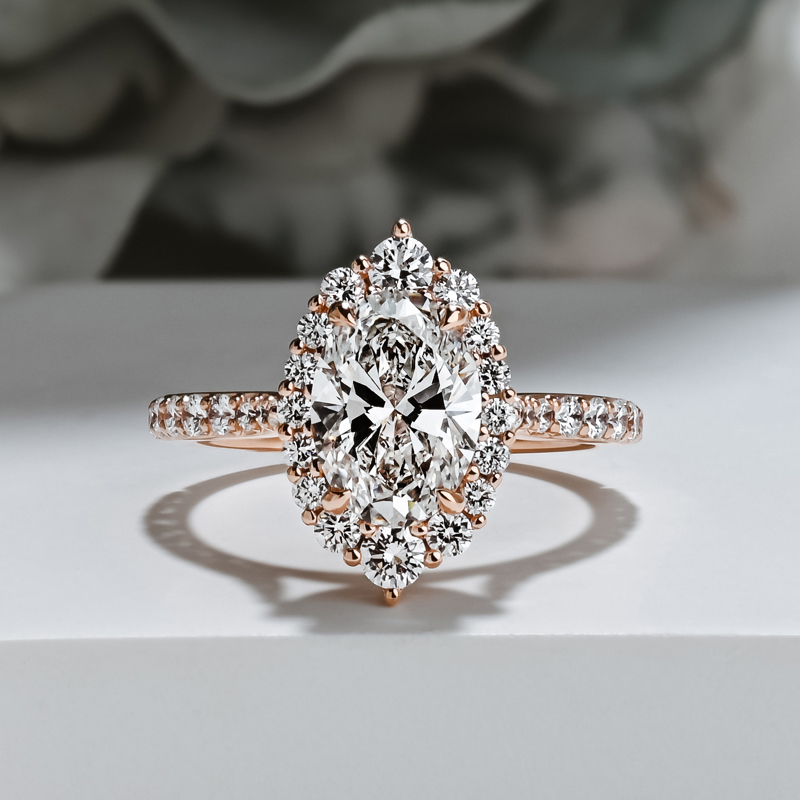 Orchid Deluxe Halo  2ct Oval