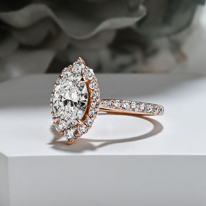 Orchid Deluxe Halo  2ct Oval