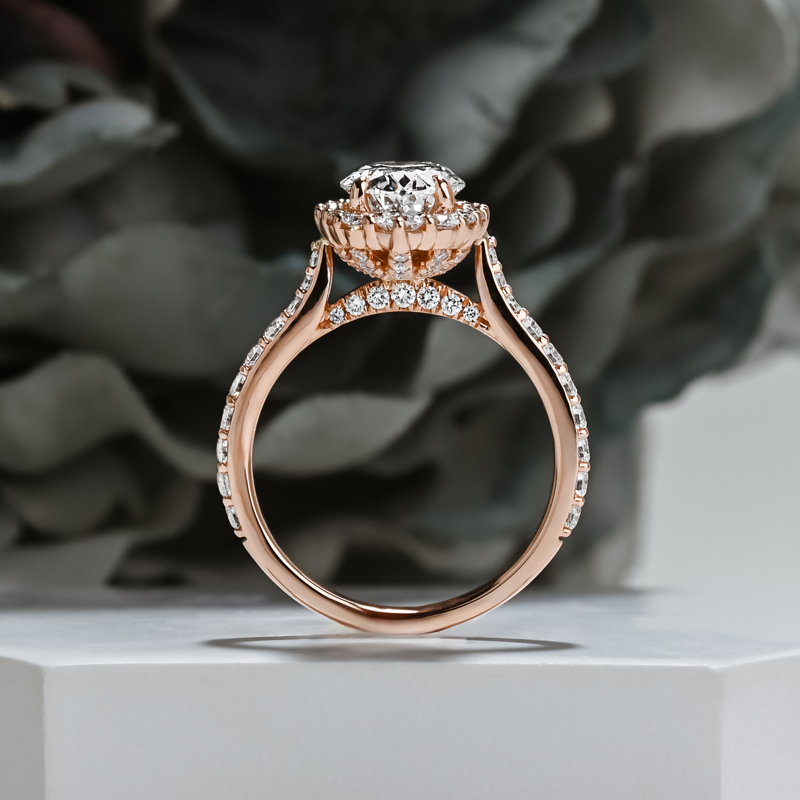Orchid Deluxe Halo  2ct Oval