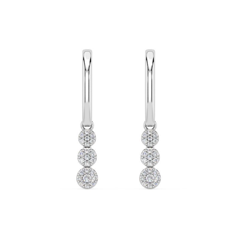 Sterling Silver Drops of Light Lab Grown Diamond Halo Earrings 1/3ctw