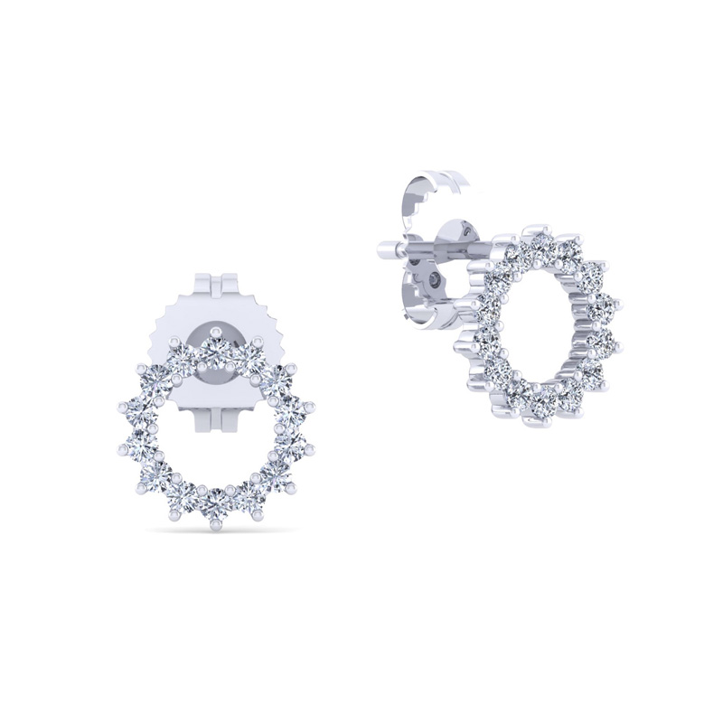 Sterling Silver 3/8ctw Lab Grown Diamond Open Circle Earrings