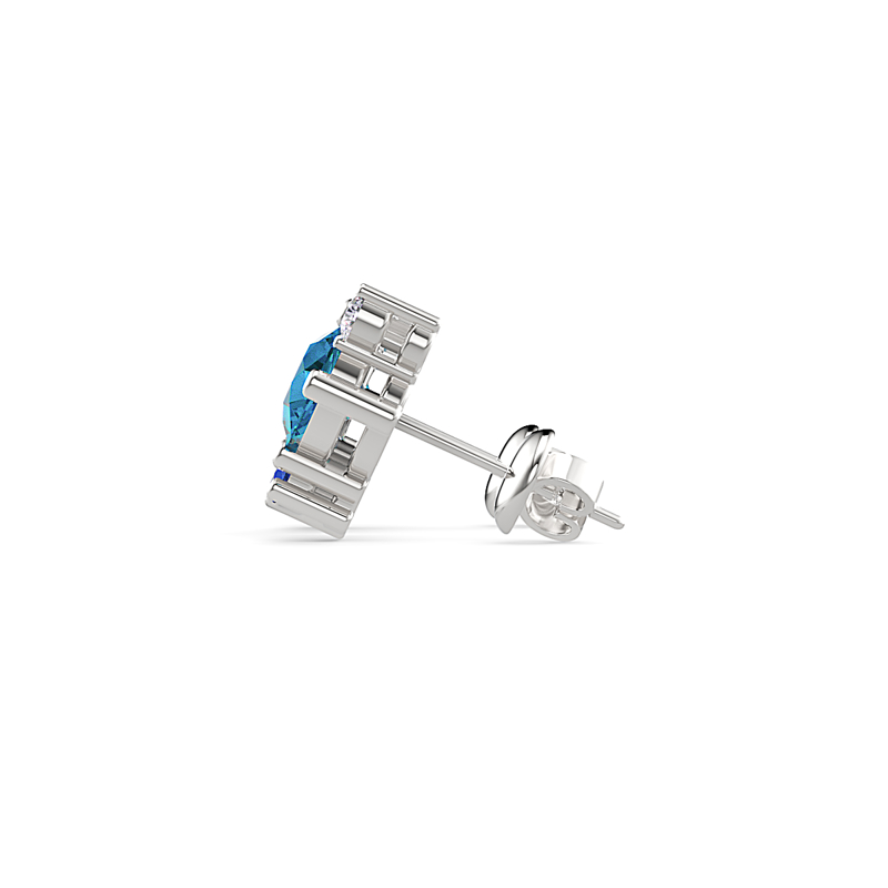 Silver Bouquet Sapphire Earrings