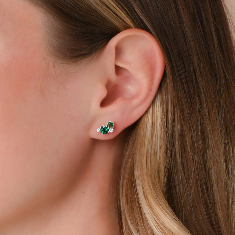 Silver Bouquet Sapphire Earrings