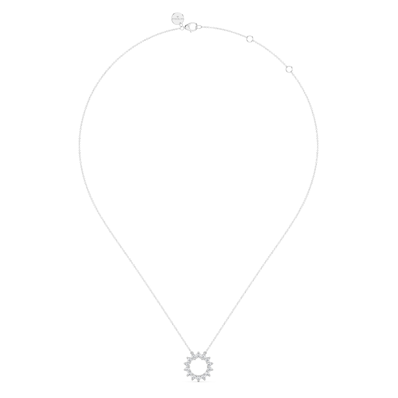 Sterling Silver 1/5ctw Lab Grown Diamond Open Circle Pendant