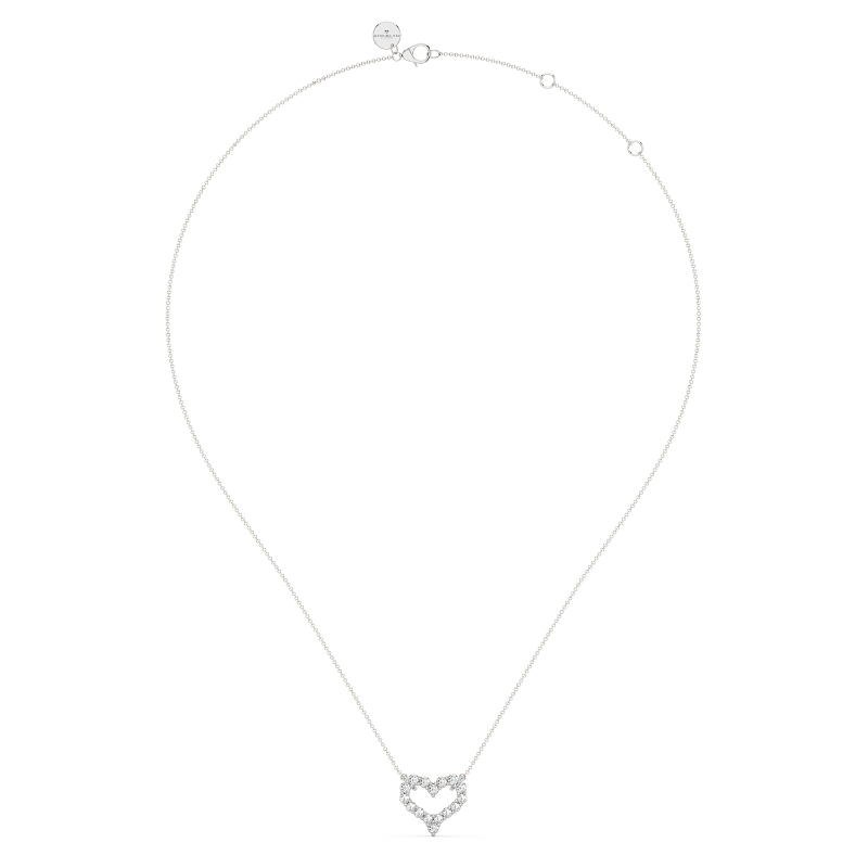 Sterling Silver 1/5ctw Lab Grown Diamond Open Heart Pendant