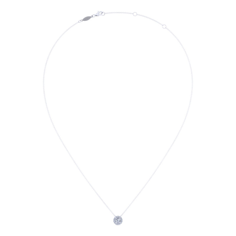 Sterling Silver 1/2ctw Lab Grown Diamond Classic Halo Pendant