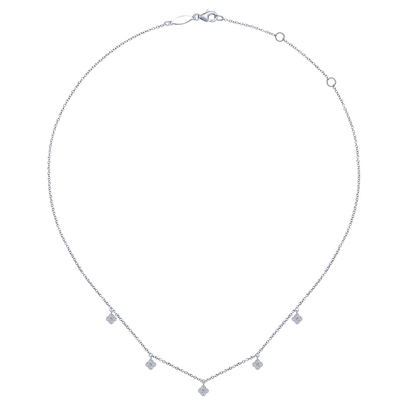 Sterling Silver Lab Grown Diamond Clusters Necklace