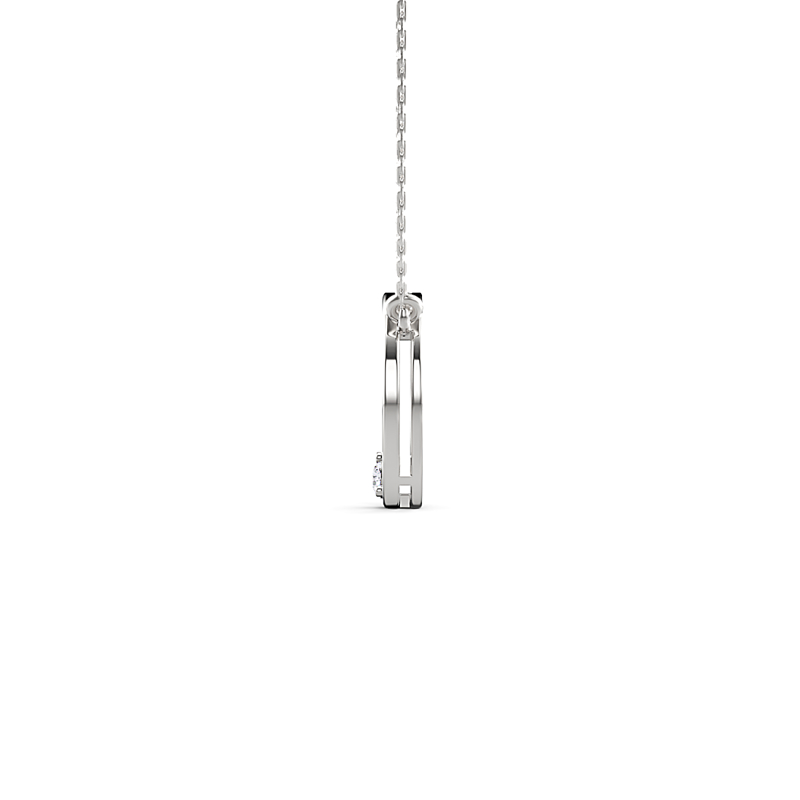 Silver Solitaire Circle Pendant