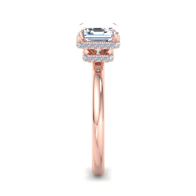 Rose Gold Duo Lumiere & 1ct Asscher Lab Grown Diamond Center