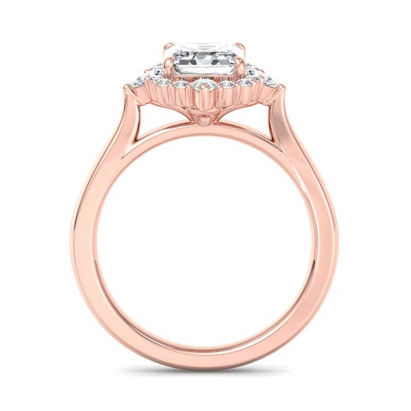 Rose Gold Lyric Pear Halo & 1ct Asscher Lab Grown Diamond Center