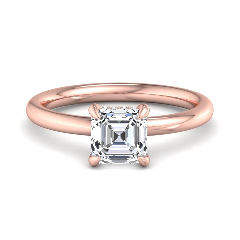 Rose Gold Hannah Hidden Solitaire & 1ct Asscher Lab Grown Diamond Center