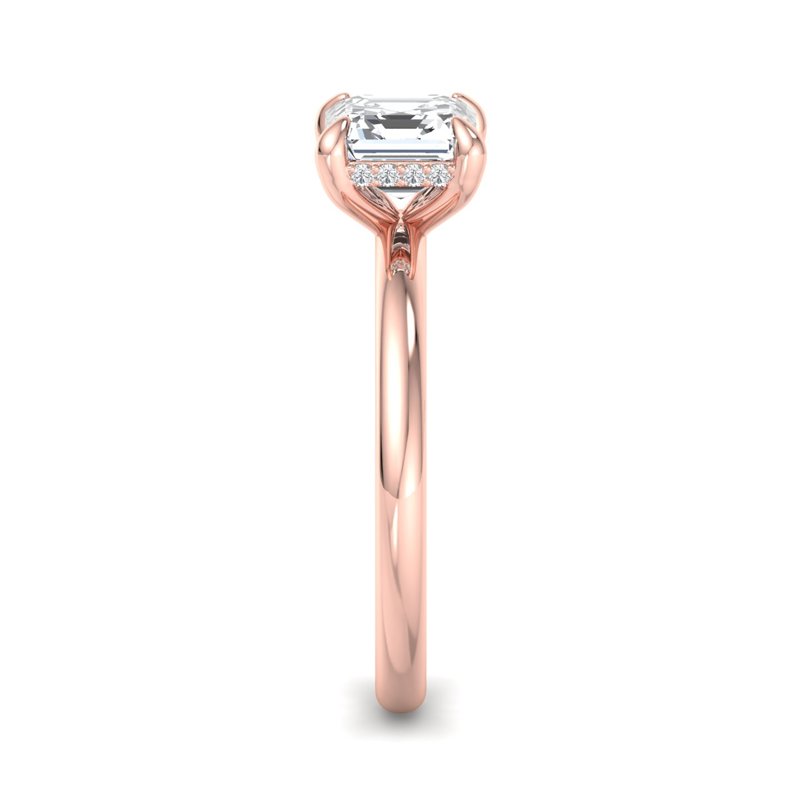 Rose Gold Hannah Hidden Solitaire & 1ct Asscher Lab Grown Diamond Center