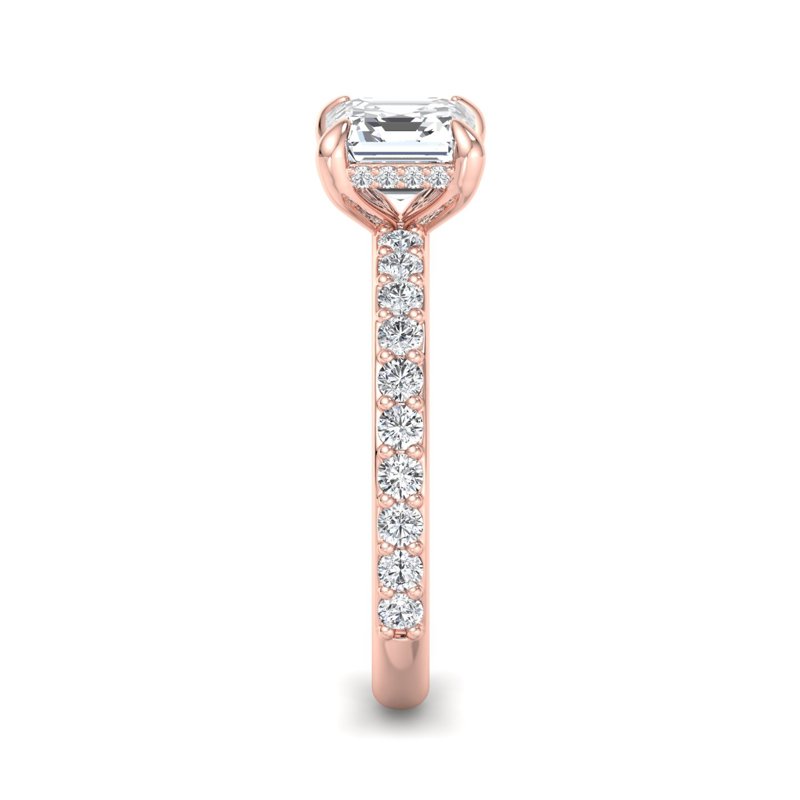 Rose Gold Luxe Hannah Hidden (1/2ctw) & 1ct Asscher Lab Grown Diamond Center