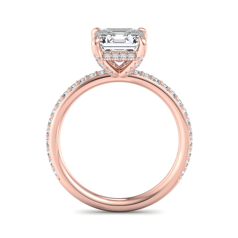 Rose Gold Luxe Emilia (1/2ctw) & 1ct Asscher Lab Grown Diamond Center