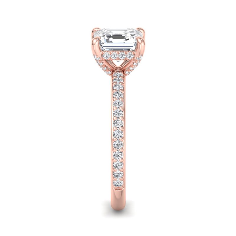 Rose Gold Luxe Emilia (1/2ctw) & 1ct Asscher Lab Grown Diamond Center