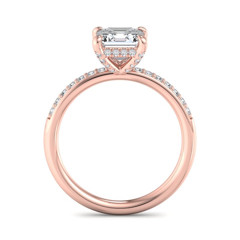 Rose Gold Eliana (1/4ctw) & 1ct Asscher Lab Grown Diamond Center