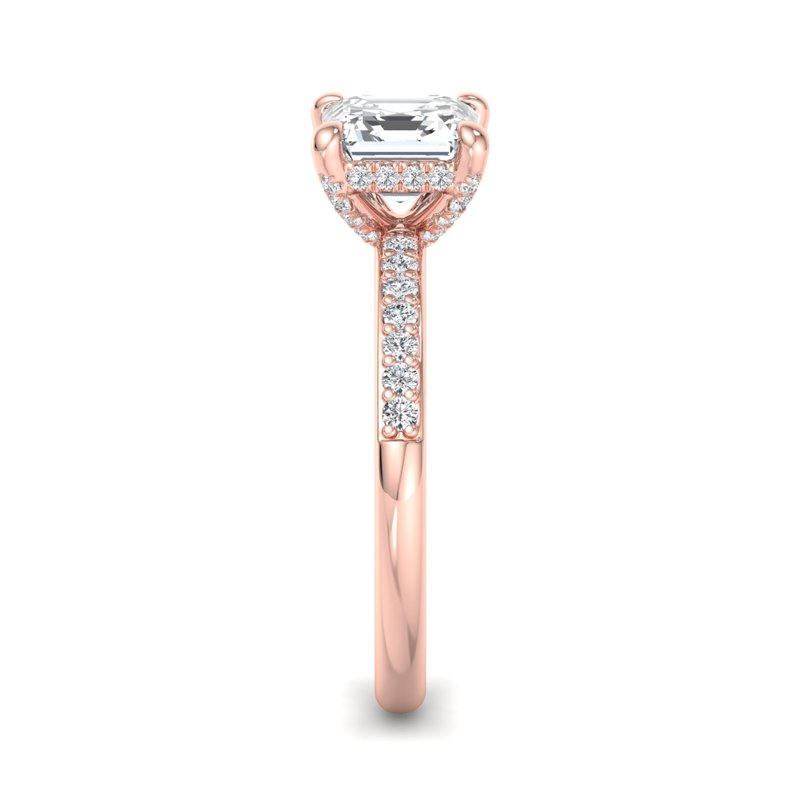 Rose Gold Eliana (1/4ctw) & 1ct Asscher Lab Grown Diamond Center