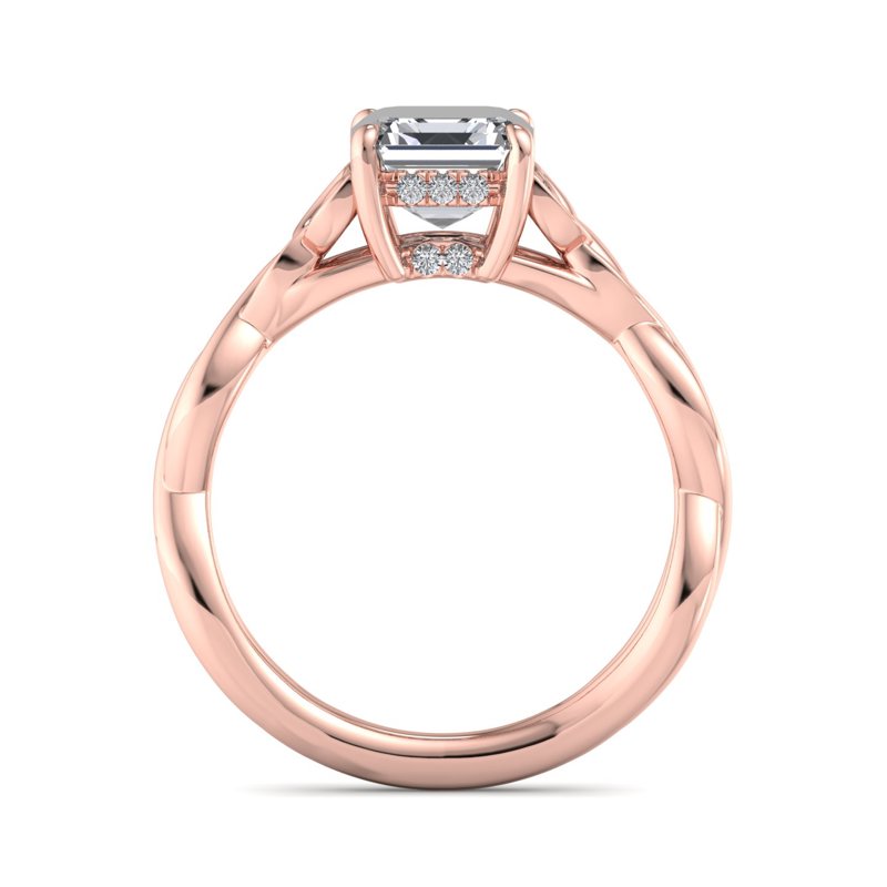 Rose Gold Celtic Hidden & 1ct Asscher Lab Grown Diamond Center