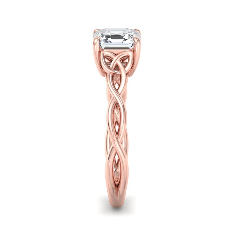 Rose Gold Celtic Hidden & 1ct Asscher Lab Grown Diamond Center