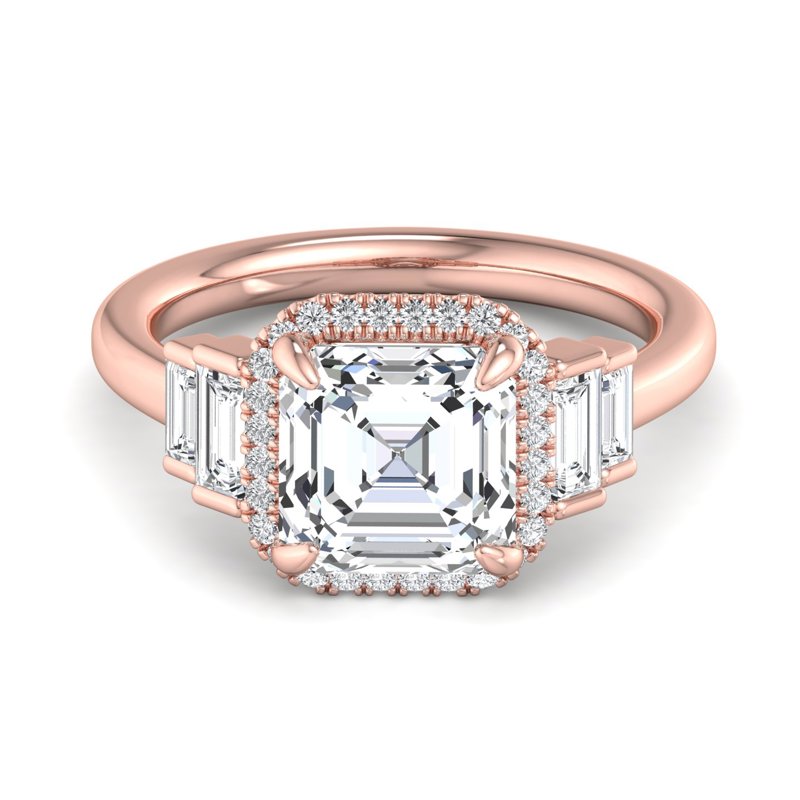 Rose Gold Athena & 1-1/2ct Asscher Lab Grown Diamond Center