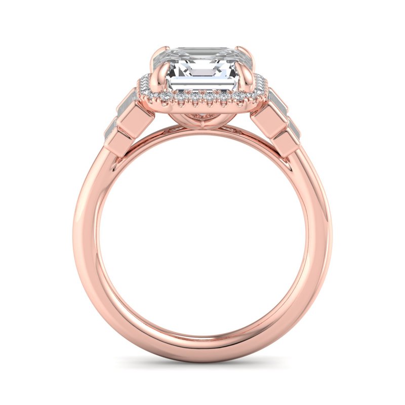 Rose Gold Athena & 1-1/2ct Asscher Lab Grown Diamond Center