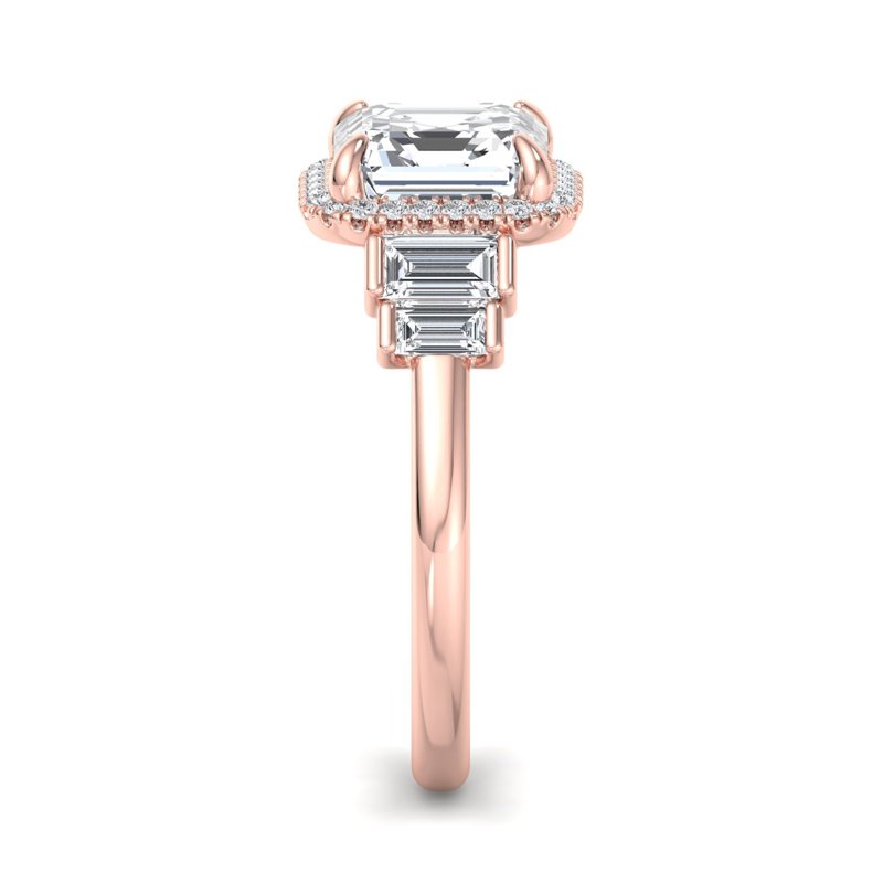Rose Gold Athena & 1-1/2ct Asscher Lab Grown Diamond Center