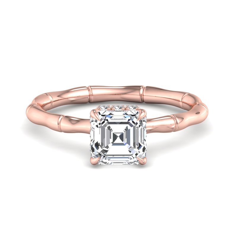 Rose Gold Brook Hidden Solitaire & 1ct Asscher Lab Grown Diamond Center