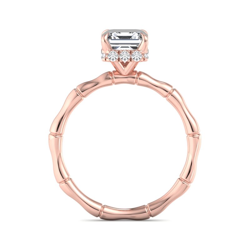 Rose Gold Brook Hidden Solitaire & 1ct Asscher Lab Grown Diamond Center