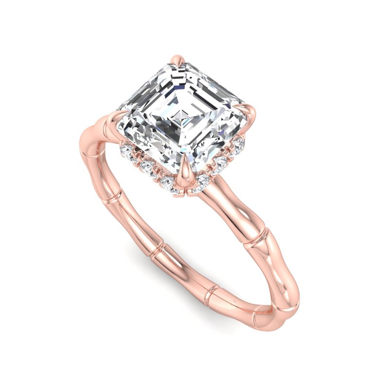 Rose Gold Brook Hidden Solitaire & 1ct Asscher Lab Grown Diamond Center