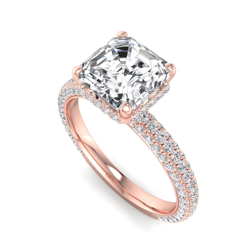 Rose Gold Luxury Scarlett & 1ct Asscher Lab Grown Diamond Center