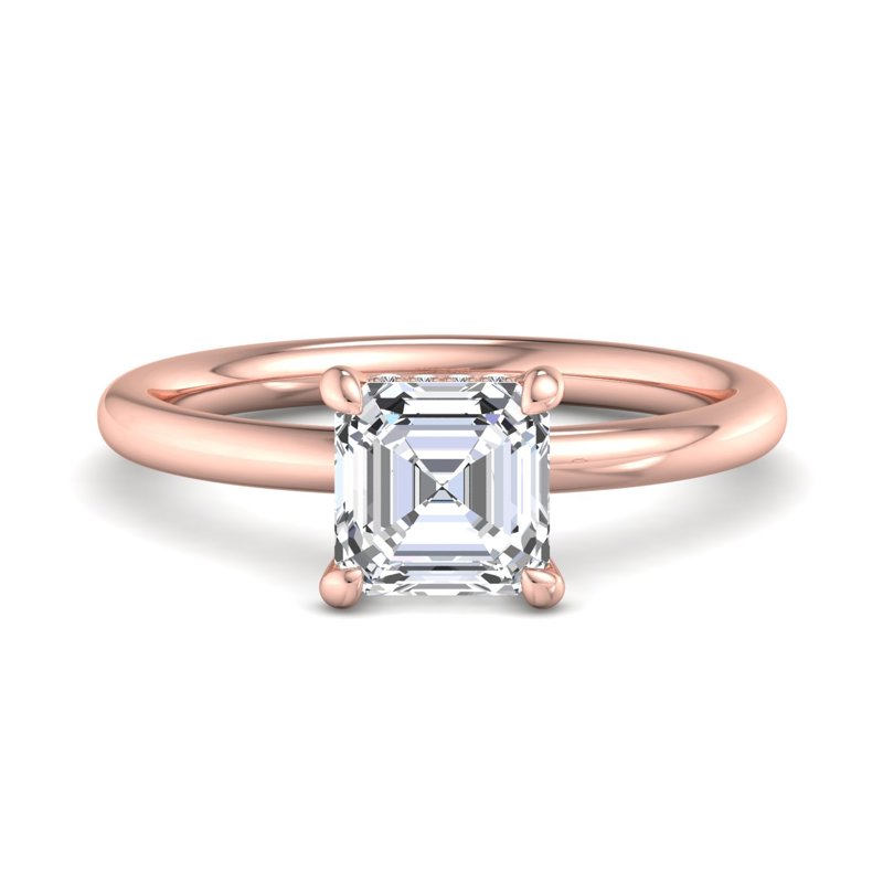 Rose Gold Delphine Solitaire & 1ct Asscher Lab Grown Diamond Center