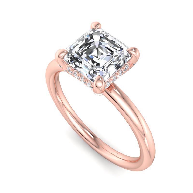 Rose Gold Delphine Solitaire & 1ct Asscher Lab Grown Diamond Center