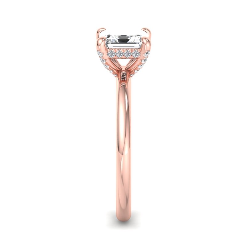 Rose Gold Delphine Solitaire & 1ct Asscher Lab Grown Diamond Center