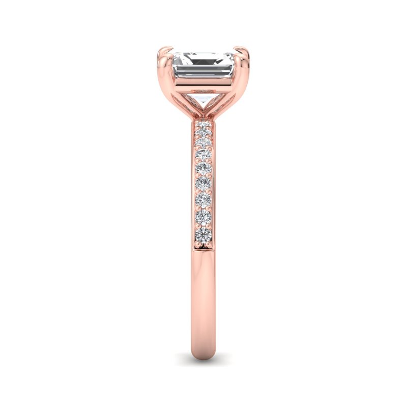 Rose Gold Mini Shared (1/6ctw) & 1ct Asscher Lab Grown Diamond Center