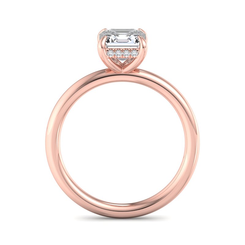 Rose Gold East West Hidden & 1ct Asscher Lab Grown Diamond Center